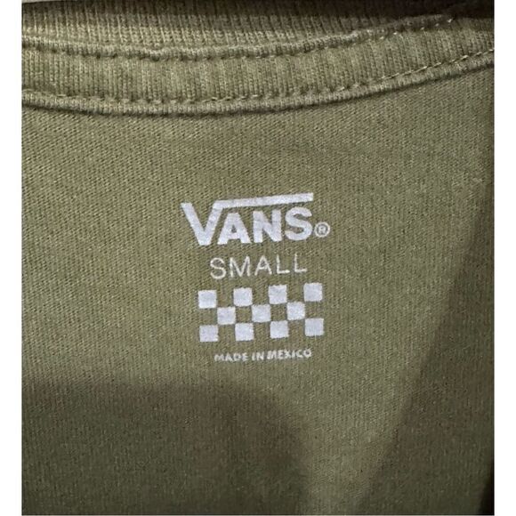 Women’s Vans Centered and Balanced Green Soft T-Shirt Size Small - Picture 3 of 4